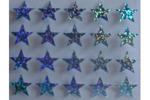 20 Buegelpailletten Sterne holo hellblau